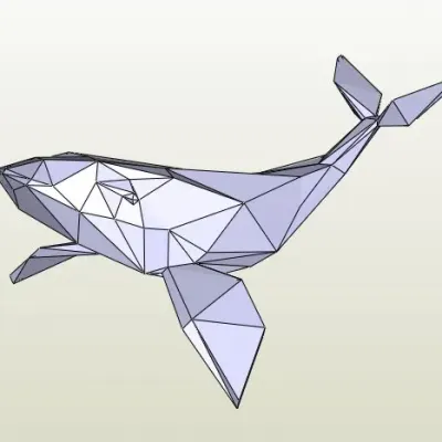 Кит / Whale: PDF-модель с плавниками и хвостом