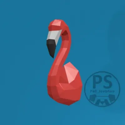 Развертка для сборки трофея фламинго