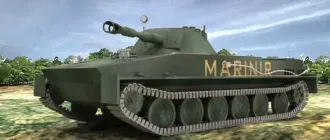 Бумажная модель Плавающий танк ПТ-76