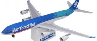 Бумажная модель Авиалайнер Airbus A340-300 Air Tahiti Nui