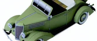 Бумажная модель Автомобиль Ford Convertible Cabriolet