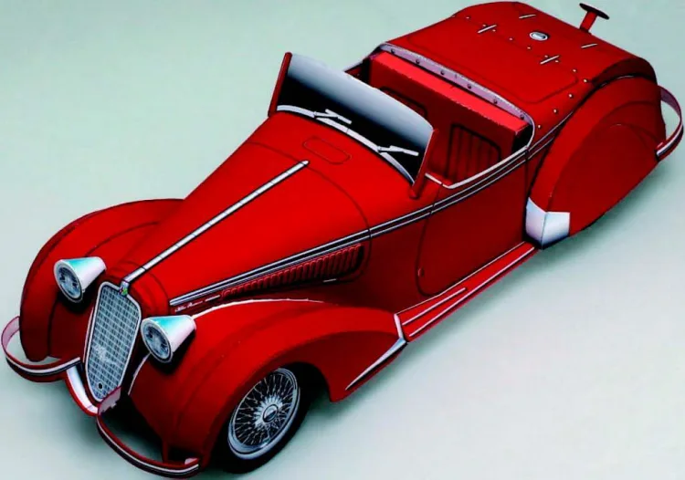 Бумажная модель Автомобиль Alfa Romeo 8C2900B Corto
