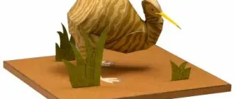 Бумажная модель Малый серый киви