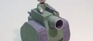 Бумажная модель Средний танк / MD tank Green Earth (Advance Wars)