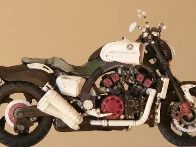 Бумажная модель Мотоцикл Yamaha VMAX [серия, полная версия]