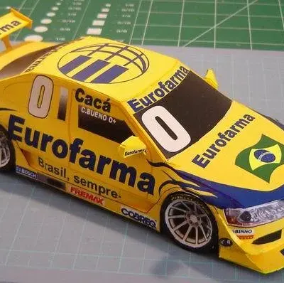 Бумажная модель Автомобиль Mitsubishi Lancer 2007 (Stock Car Brasil)