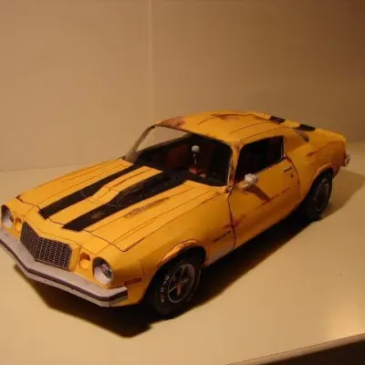 Бумажная модель Трасформер Бамблби Chevrolet Camaro 1976 (Трансформеры)