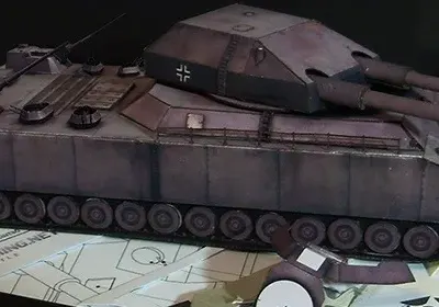Бумажная модель Танк Landkreuzer P.1000 Ratte, Крыса