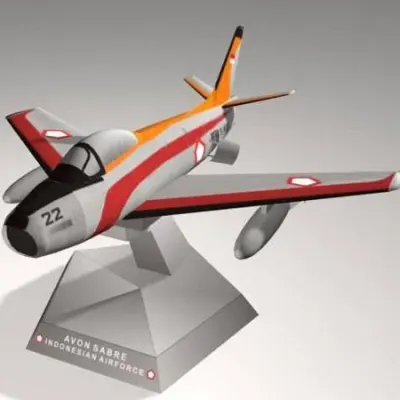 Бумажная модель Истребитель F-86 Sabre ВВС Индонезии