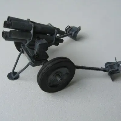 Бумажная модель Миномет Nebelwerfer и диорама Железнодорожный переезд