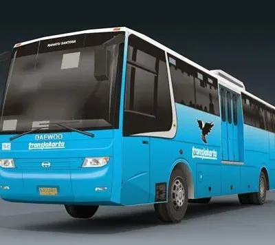 Бумажная модель Автобус TransJakarta (синий)