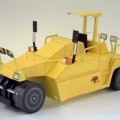 Бумажная модель Пневматический каток SAKAI TZ700 (Стандарт)