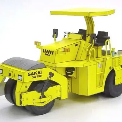 Бумажная модель Пневмоколесный каток SAKAI GW750