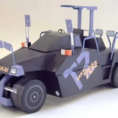 Бумажная модель Пневматический каток SAKAI TZ700 (Металлик)
