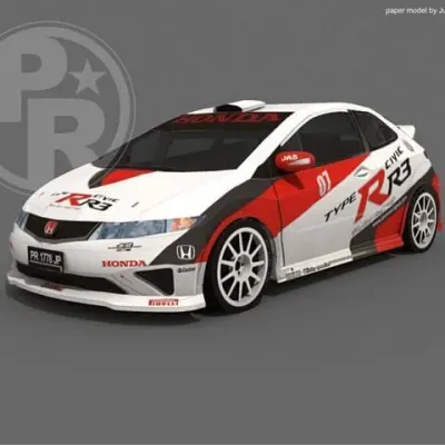 Бумажная модель Автомобиль Honda Civic Type R