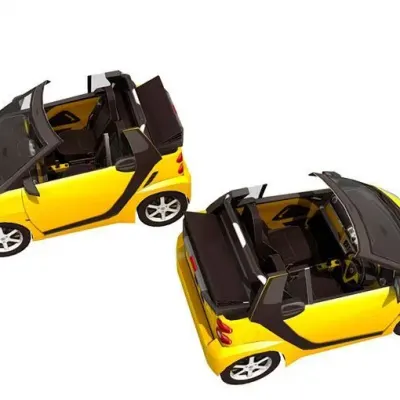 Бумажная модель Автомобиль Smart Fortwo (желтый)