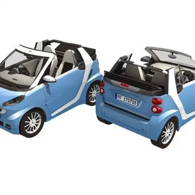 Бумажная модель Автомобиль Smart Fortwo (синий)
