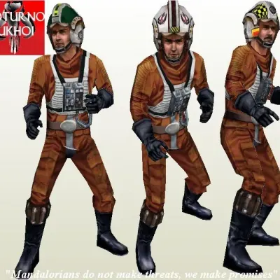 Бумажная модель Пилот X-Wing армии повстанцев (Звездные войны)