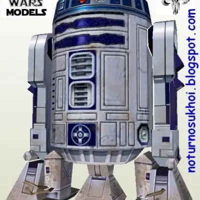 Бумажная модель Дроид R2-D2 [светый, 1:1] (Звездные войны)