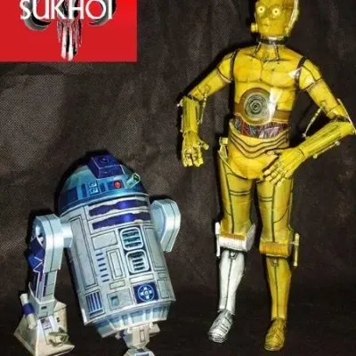 Бумажная модель Роботы R2-D2 и C-3PO (Звездные войны)
