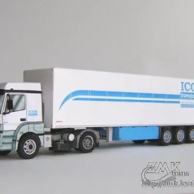 Бумажная модель Тягач Mercedes-Benz Axor с полуприцепом Schmitz