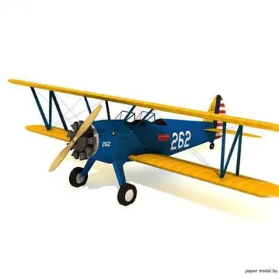 Бумажная модель Самолет Boeing PT-17 Stearman Army
