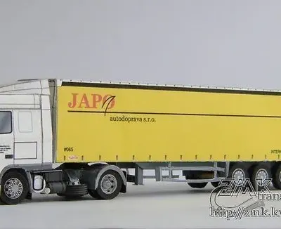 Бумажная модель Грузовик DAF XF 95 с полуприцепом (JAPO)