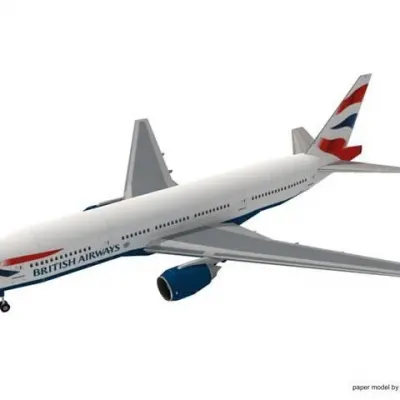 Бумажная модель Авиалайнер Boeing 777 British Airways