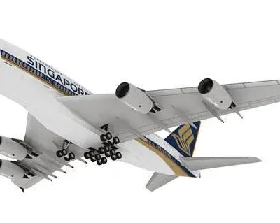 Бумажная модель Авиалайнер Airbus A380 Singapore Airlines