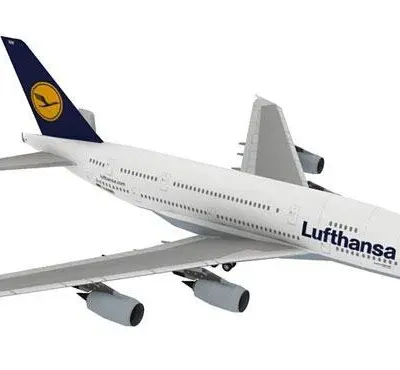 Бумажная модель Авиалайнер Airbus A380 Lufthansa