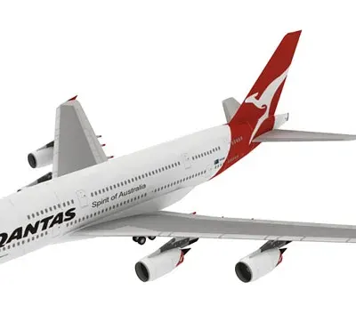 Бумажная модель Авиалайнер Airbus A380 Qantas Airways