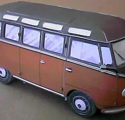 Бумажная модель Автомобиль Volkswagen Samba