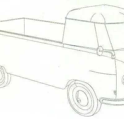 Бумажная модель Автомобиль Volkswagen T1 Pritsche
