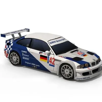 Бумажная модель Автомобиль BMW M3 GTR (BMW Motorsport)