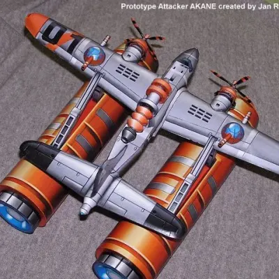 Бумажная модель Самолет Prototype Attacker Akane (1944: The Loop Master)