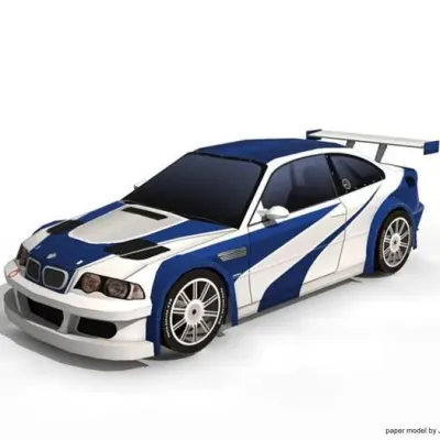 Бумажная модель Автомобиль BMW M3 GTR (Need for Speed: Most Wanted)
