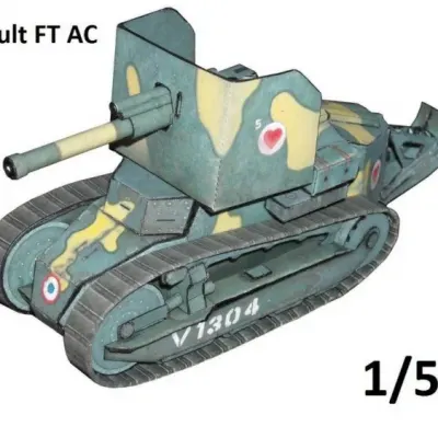 Бумажная модель Танк Renault FT AC