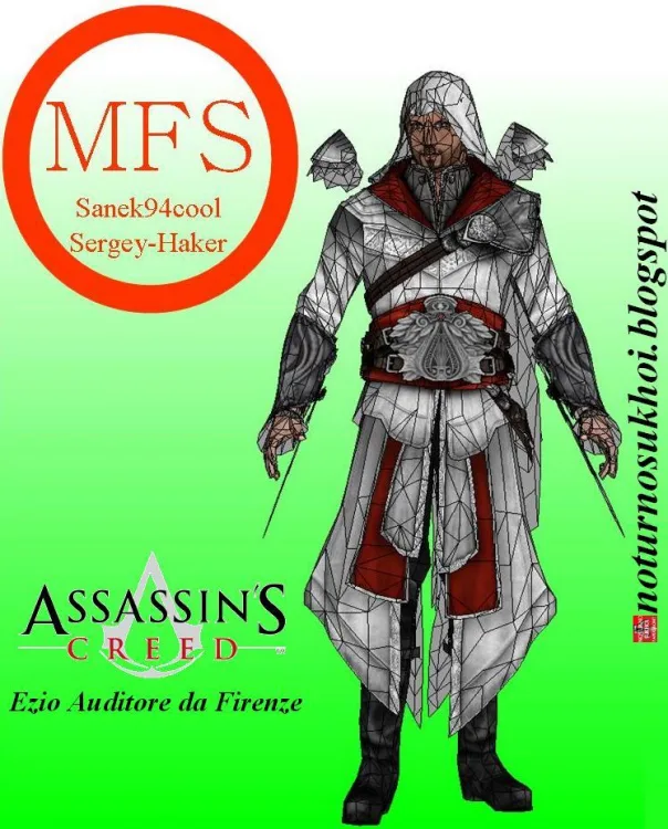 Бумажная модель Ассасин Эцио Аудиторе да Фиренце (Assassin’s Creed)