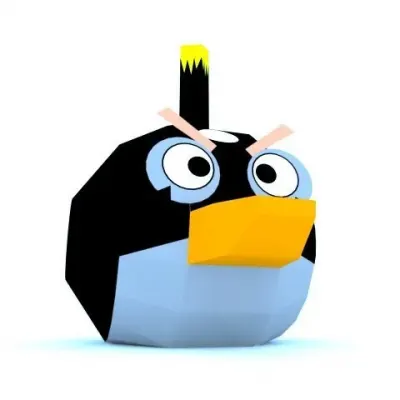 Бумажная модель Чёрная птица (Angry Birds)