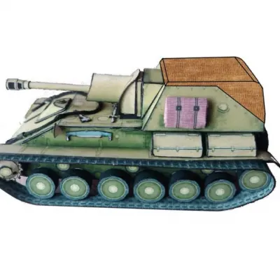 Бумажная модель Самоходная установка СУ-76М [без рубки]