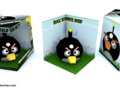 Бумажная модель Коробка для Черной птицы (Angry Birds)