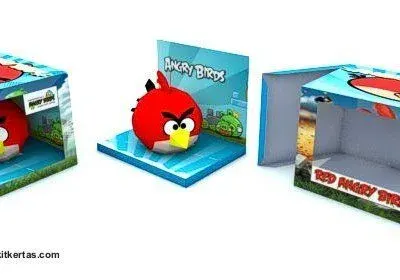 Бумажная модель Коробка для Красной птицы (Angry Birds)
