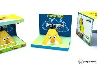 Бумажная модель Коробка для Желтой птицы (Angry Birds)