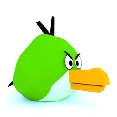 Бумажная модель Зеленая птица (Angry Birds)