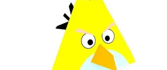 Бумажная модель Желтая птица (Angry Birds)