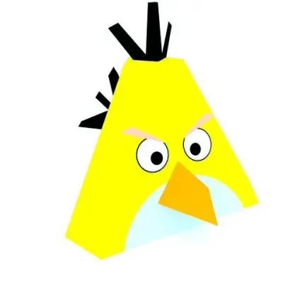 Бумажная модель Желтая птица (Angry Birds)