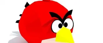 Бумажная модель Красная птица (Angry Birds)