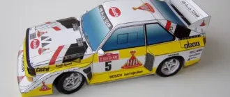 Бумажная модель Автомобиль Audi Quattro S1 San Remo
