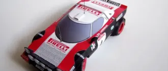 Бумажная модель Автомобиль Lancia Stratos HF Pirelli