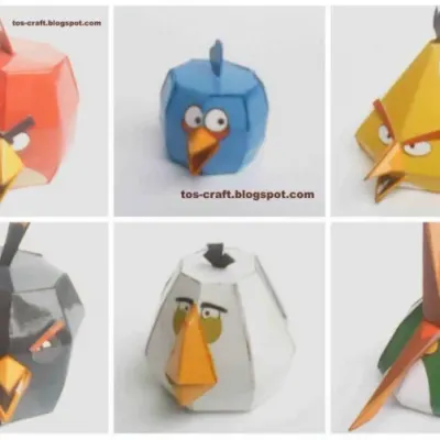 Бумажная модель Набор птиц (Angry Birds)